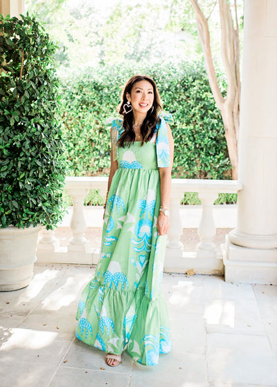 Kelly Tiered Maxi Dress - Green Thistle FOUNDglobal Kelly Tiered Maxi Dress - Green Thistle FOUNDglobal