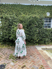 Paloma Flounce Dress - Emerald Marigold