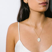 Pavé Diamond Protea Token Necklace