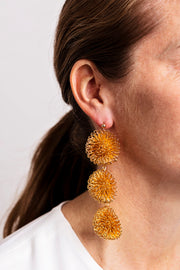 PomPom Earrings - Gold